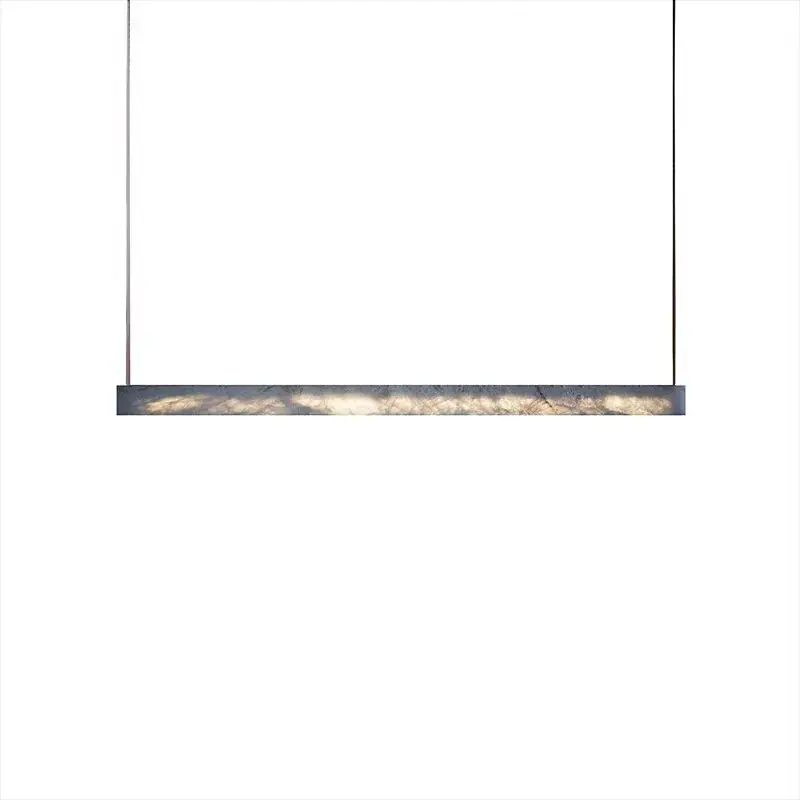 Luxury Long Art Deco Pendant Light Modern Minimalist Dining Room Chandeliers High-end Imitation Marble LED Chandelier for Exhibition