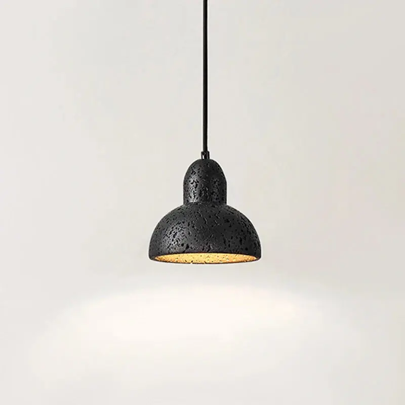 Sabi Wabi Creative Personality Black Restaurant Cafe KTV Atmosphere Chandelier Home Bedroom Decoration LED Stone Pendant Lamp