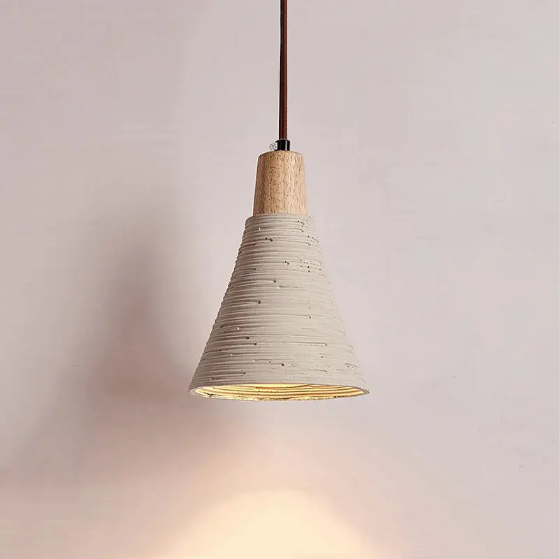 Japanese-style cream-colored bell-shaped pendant decorative chandelier bar
