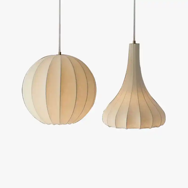 Nordic Wabi Sabi Pendant LED Lights for Living Room Minimalist Silk Chandelier Bar Dining Room Bedroom Loft Hanging Lamp