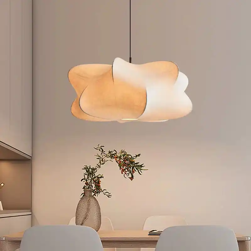 Wabi-sabi Living Room Ceiling Lamp Boutique Bar Living Room Hanging Lamps Silk Japan Hanging Chandelier Home Decorations Chandelier