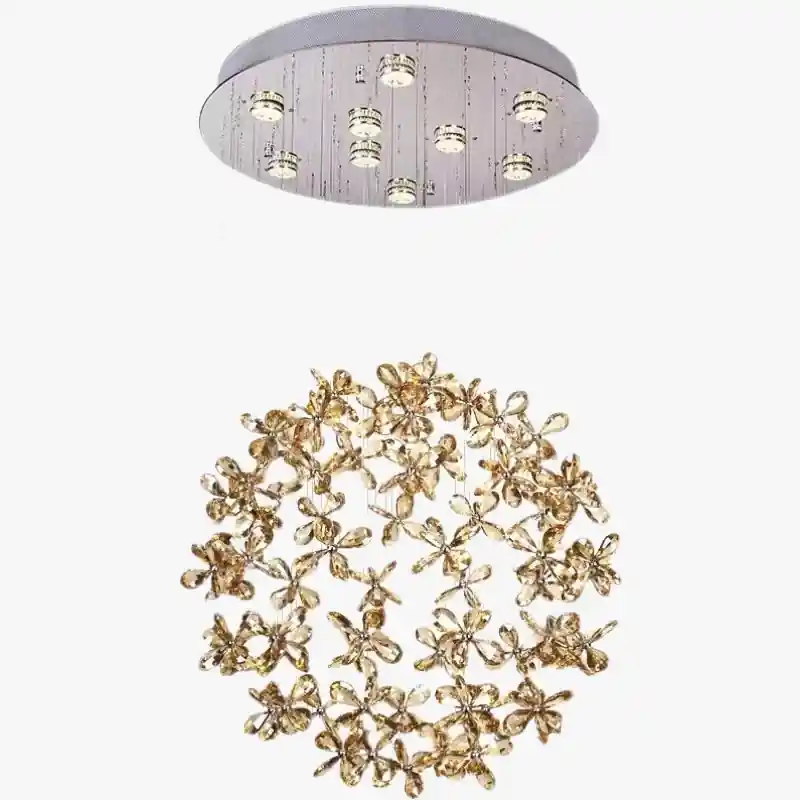 Modern Ceiling Bedroom Chandelier Living Room Crystal Light Luxury Circular Restaurant LED Luminaire