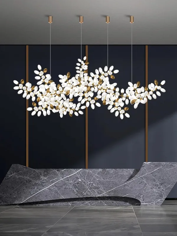 Postmodern Luxury White Glass Chandelier