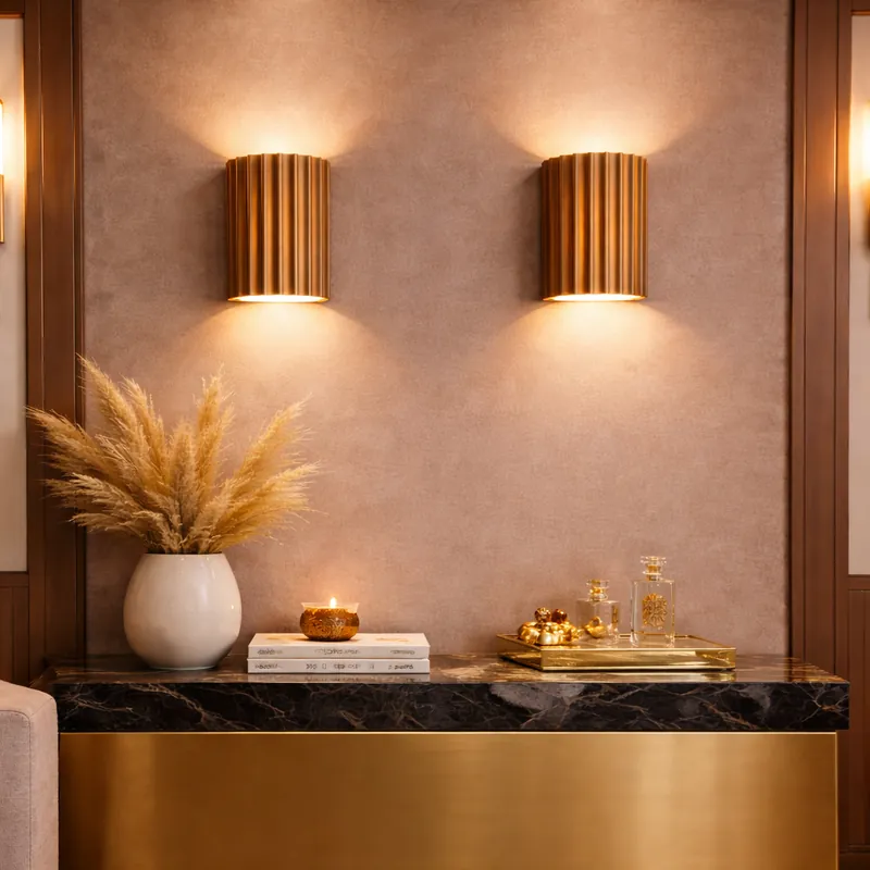 Striated dolomite wall light