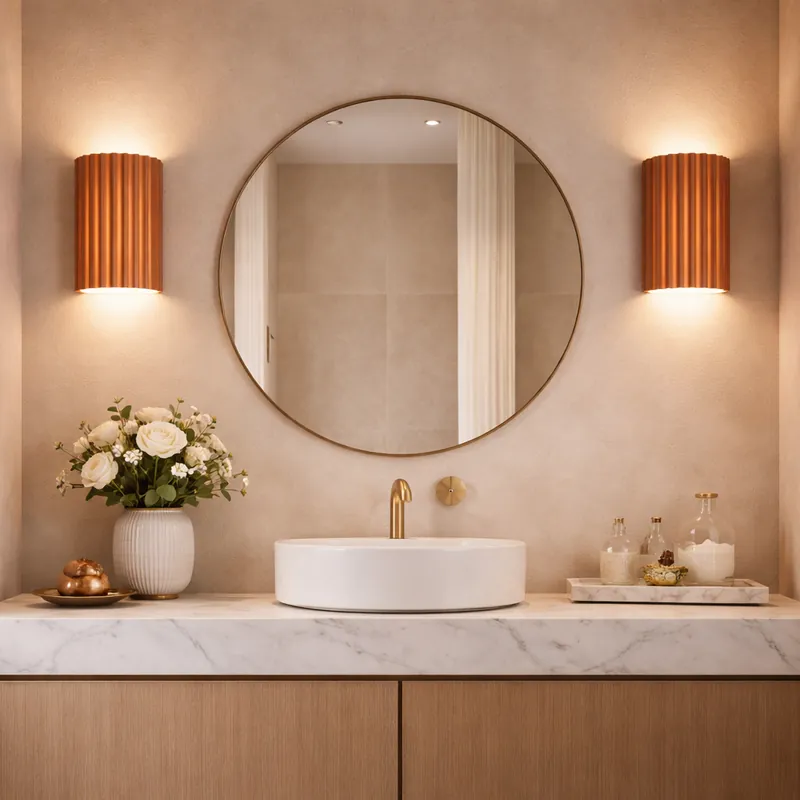Striated dolomite wall light