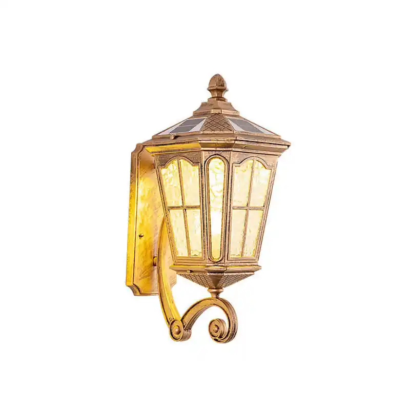 Vintage Solar Lantern Glass Wall Sconce, One Light