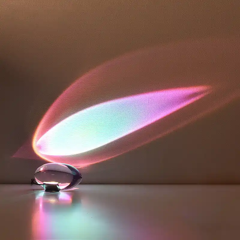 Modern Crystal LED Projection Table Lamp USB Powered
