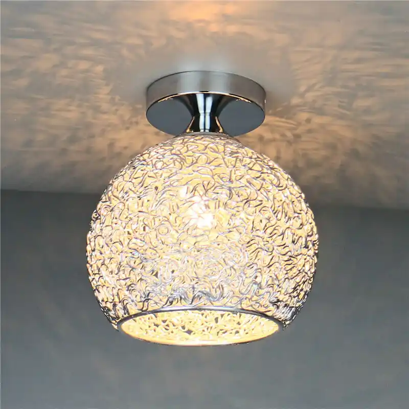 1-Light LED Textured Dome Modern Semi-Flush Mount Ceiling Light