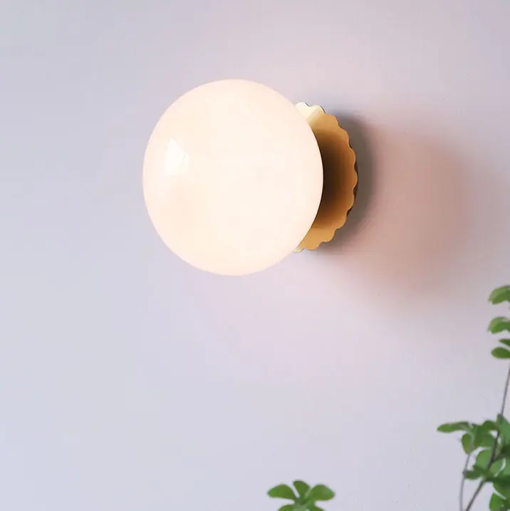 Modern minimalist single-light glass globe wall sconce
