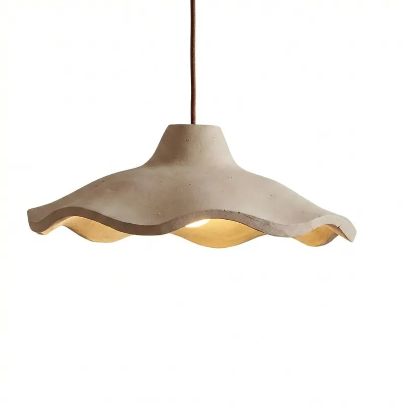 Vintage Japanese cement pendant light with floral pattern | A lighting