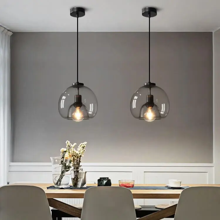 Minimalist Smoked Glass 1-Light Pendant