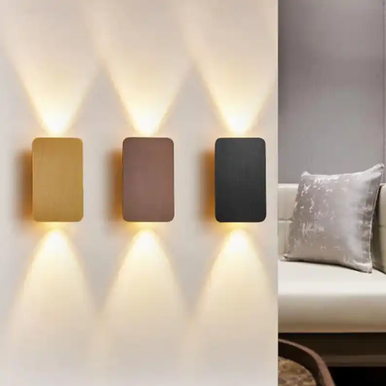 Minimalist Nordic Rectangular Two-Light Glass LED Wall Sconce