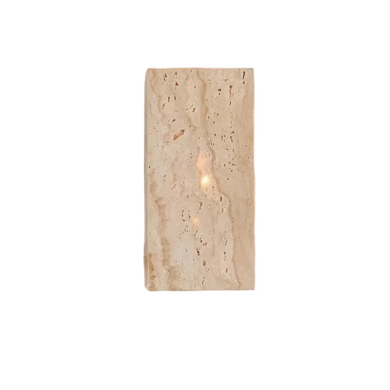LED minimalist square travertine outdoor wall light, 1 light
