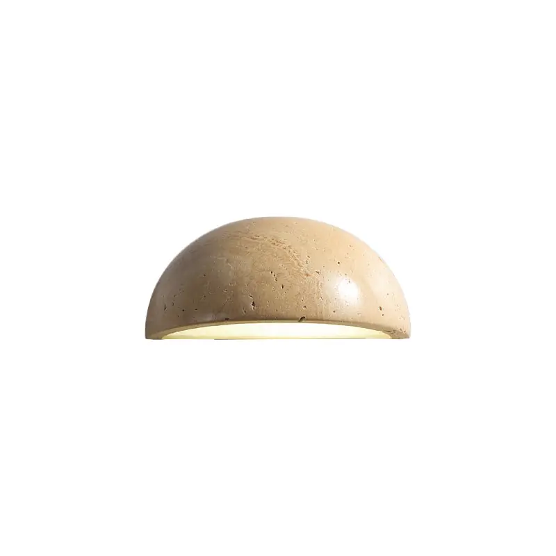Wabi-Sabi Travertine Half-Circular LED Wall Sconce