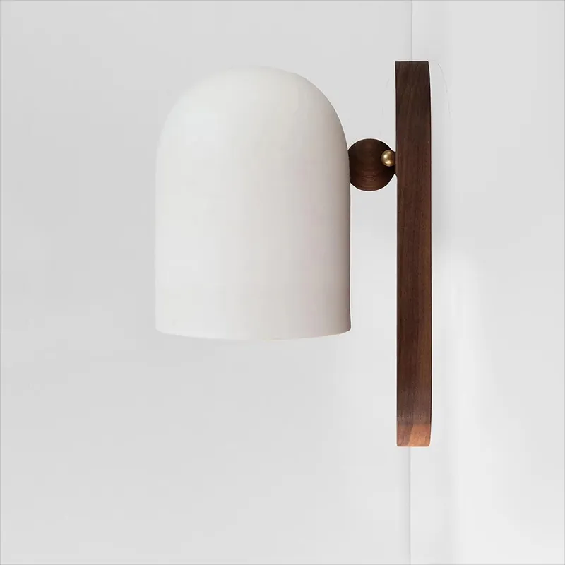 Nordic Zen Walnut and Metal LED 1-Light Wall Sconce
