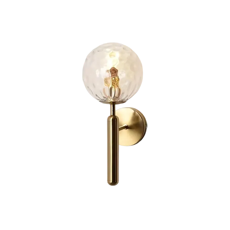 Nordic Brass Wall Light with Glass Globe LED 1-Light