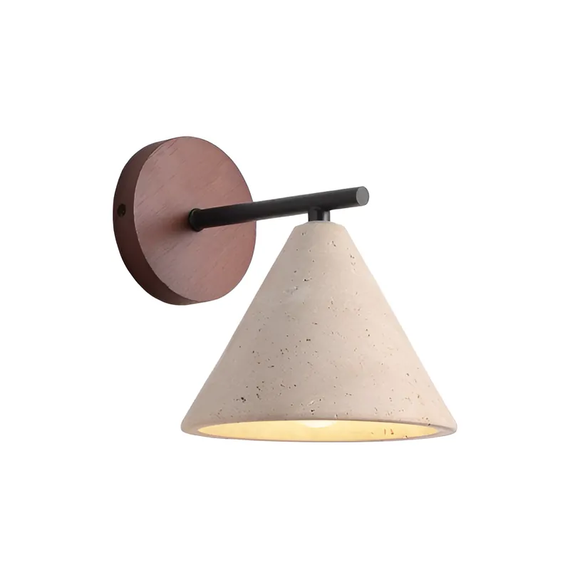 Modern LED travertine wall light, a conical luminaire