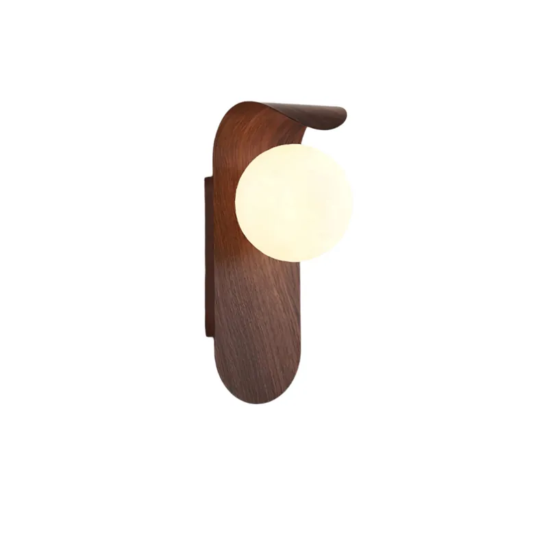 Nordic Wooden Globe LED Wall Sconce with 1 Light