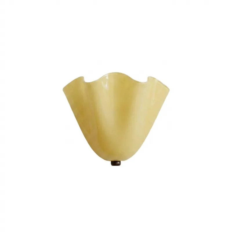 Retro wall light with stained glass skirt shade and LED