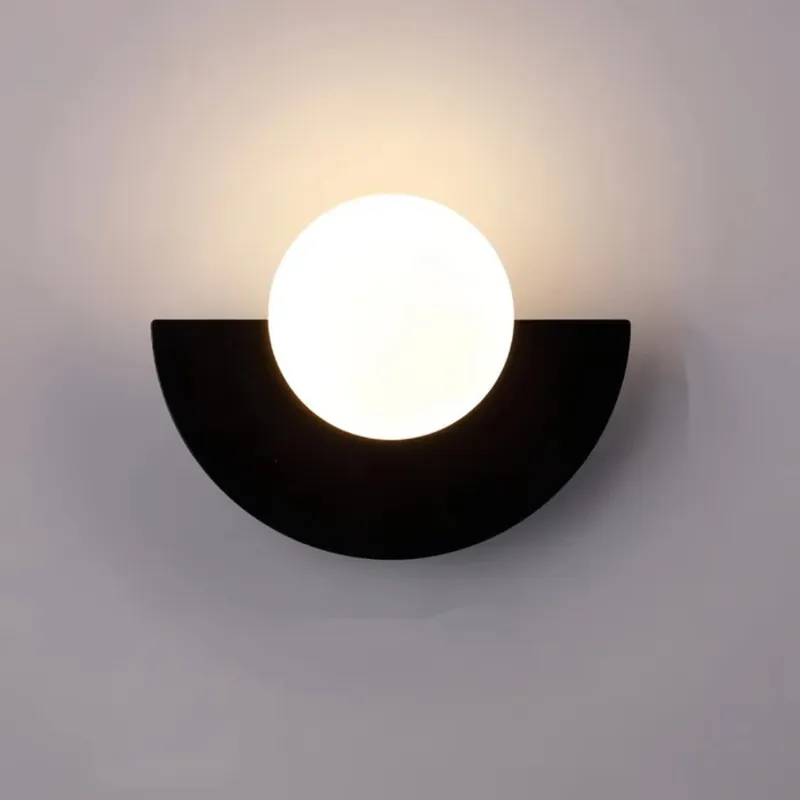 Modern Minimalist LED Glass Globe Wall Sconce Single Light