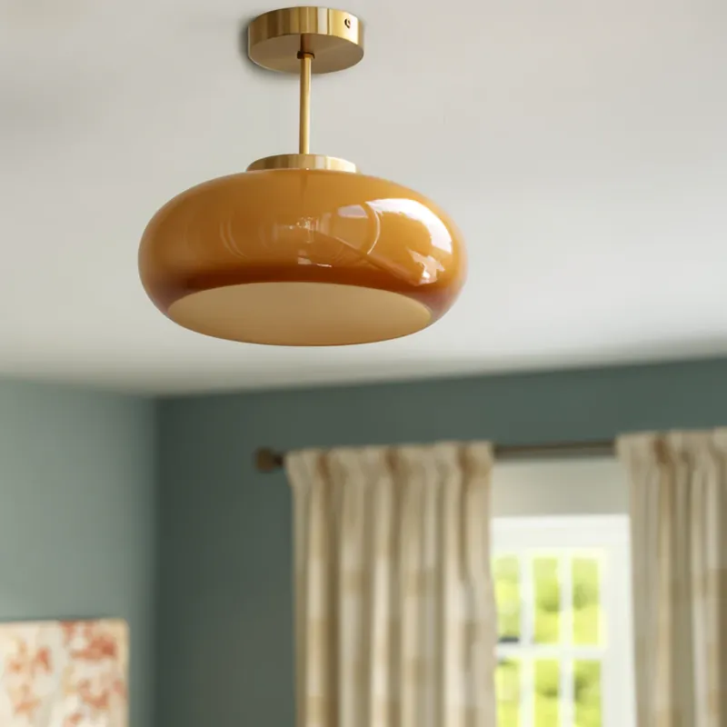 Vintage one-light glass ceiling light