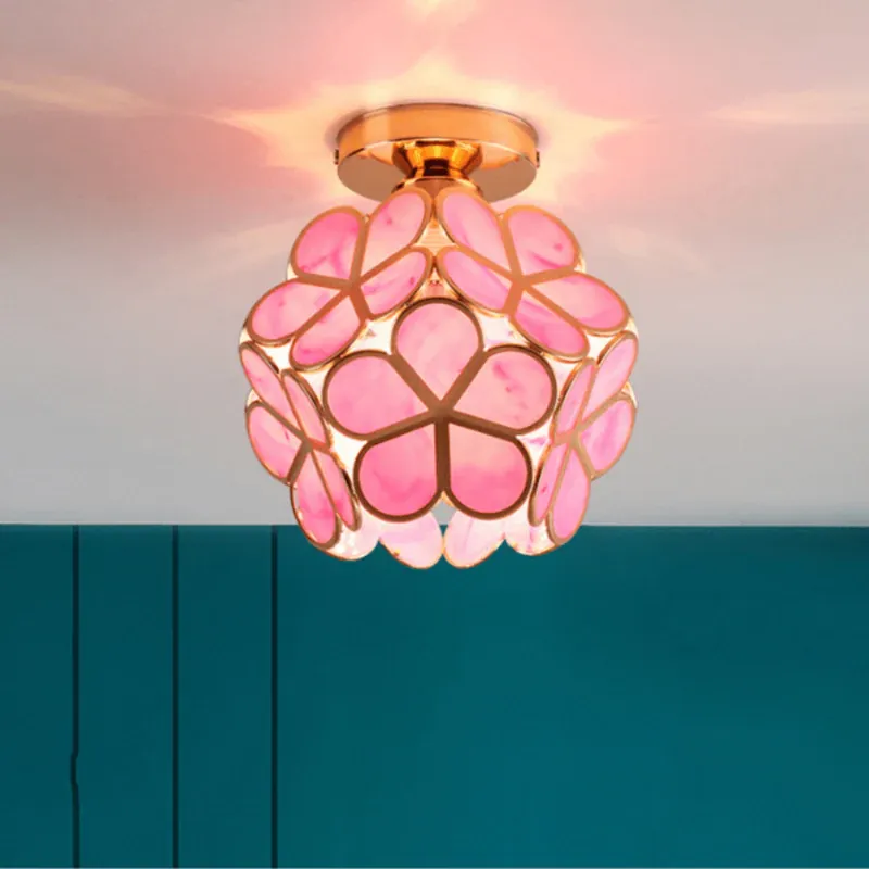 Vintage floral ceiling light, one light