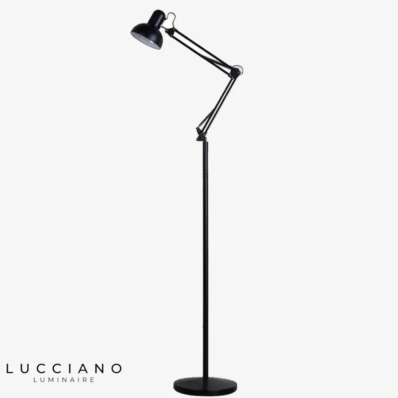 Colored articulated arm floor lamp
