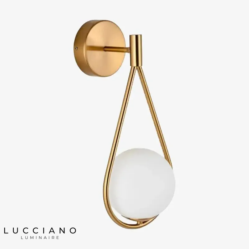 Golden LED Wall Sconce with White Globe