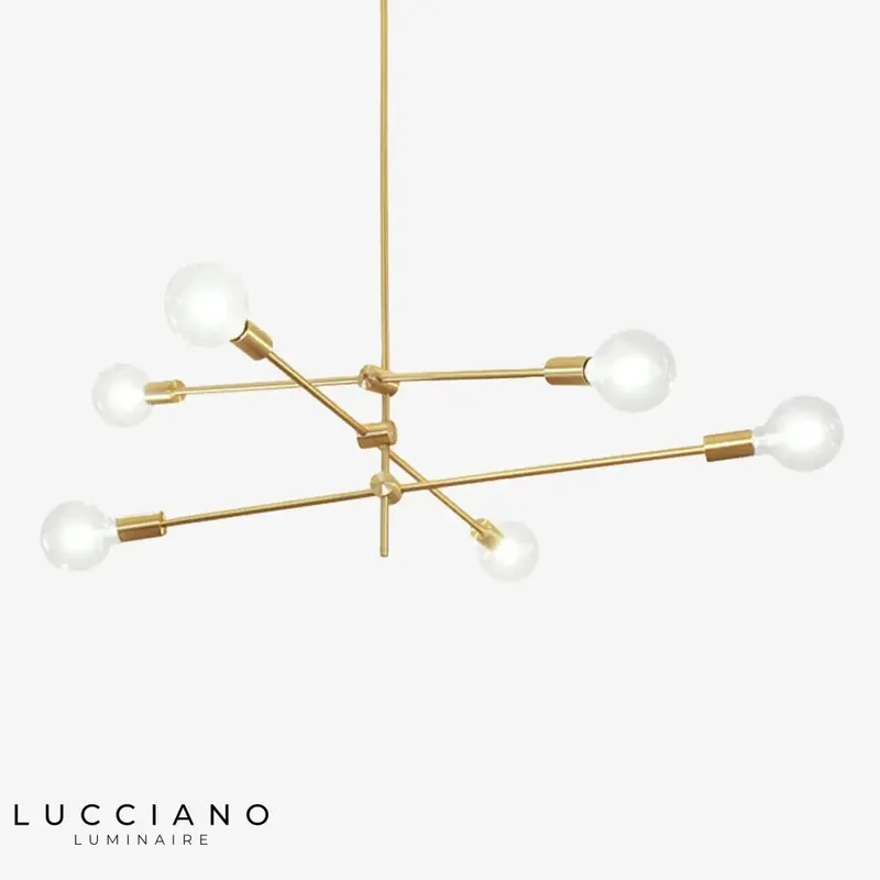 Designer Gold Tube LED Chandelier