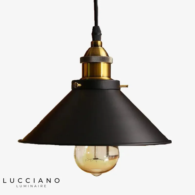 Vintage gold metal pendant light