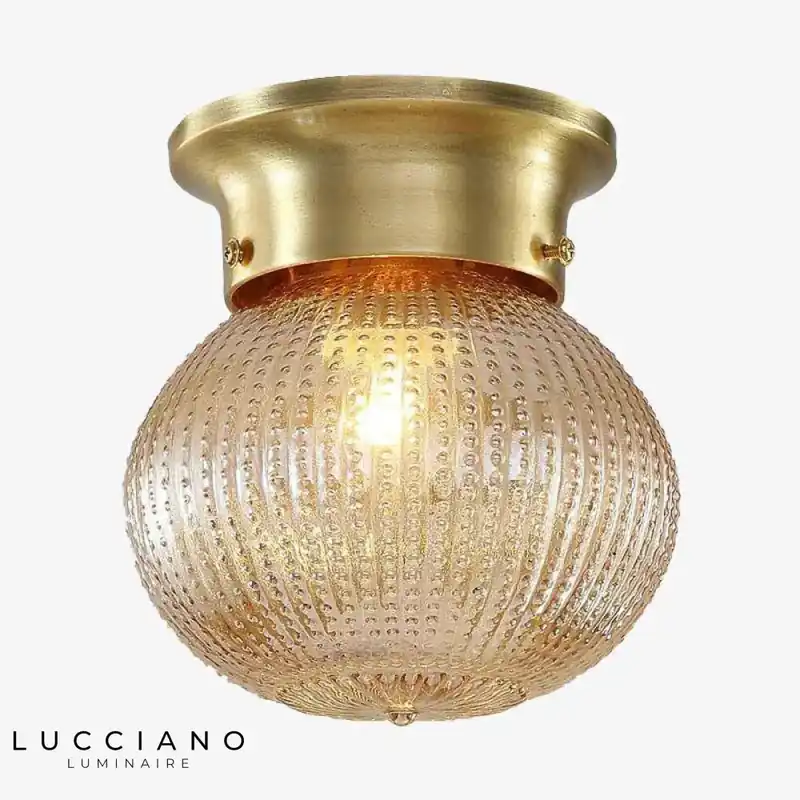 Metal and glass LED ceiling light