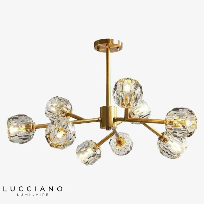 LED gold crystal ball design chandelier