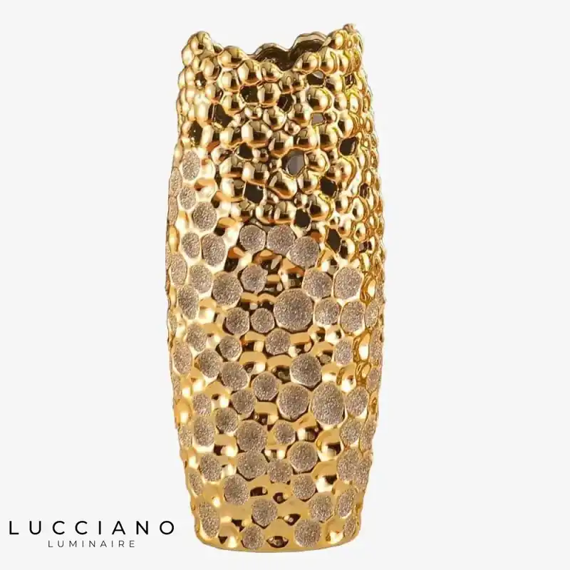 Long Festival gilded ceramic vase