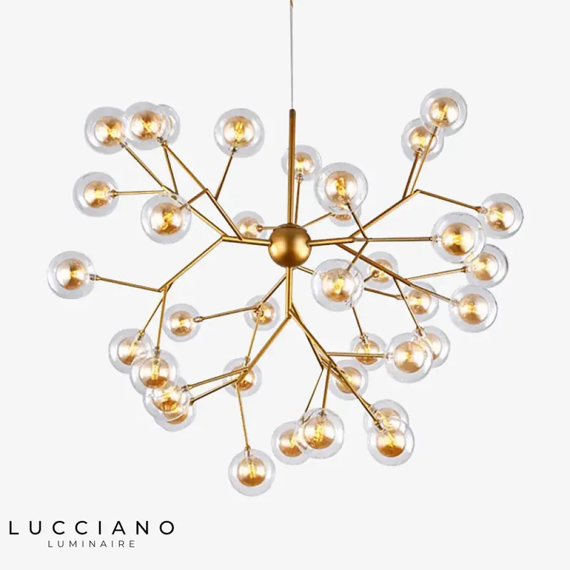 LED Glass Ball Branch Tree Chandelier