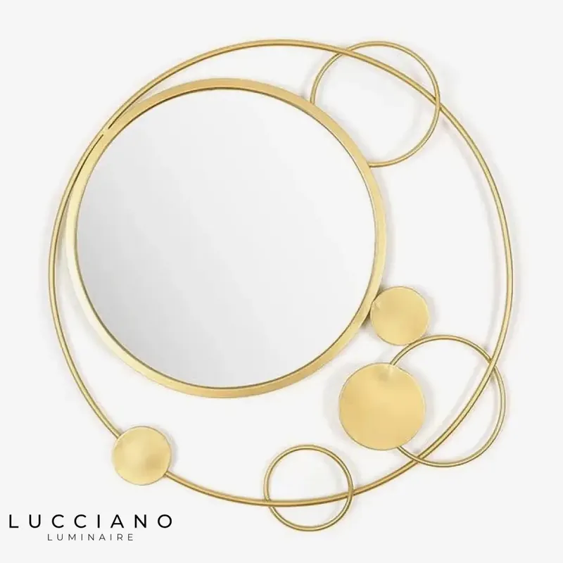 Designer multi-round wall mirror