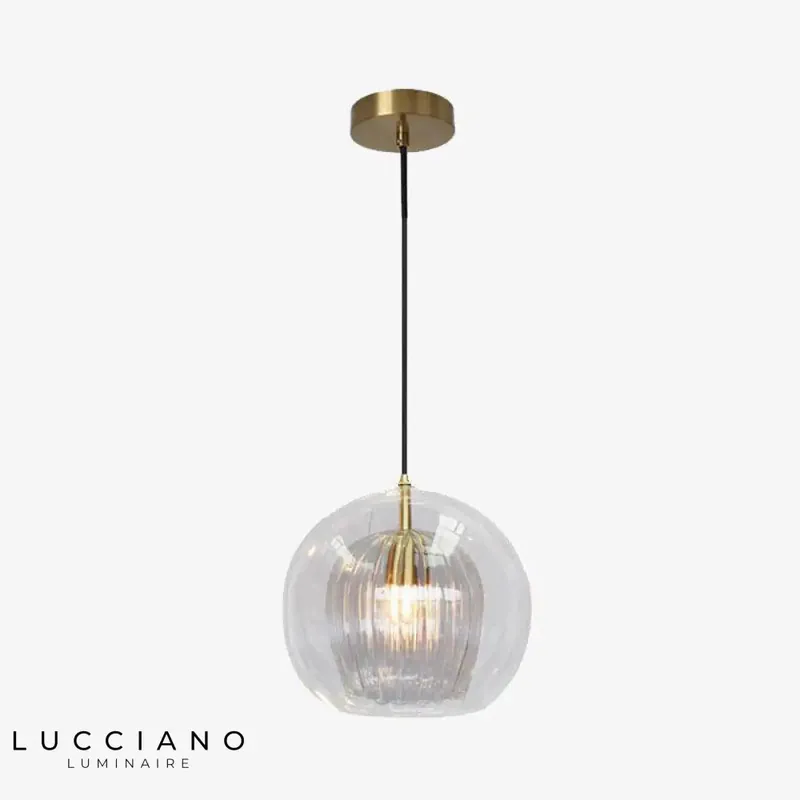 Golden glass ball LED pendant light