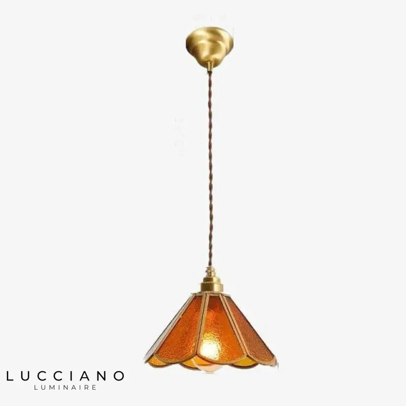 Retro gold glass LED pendant light