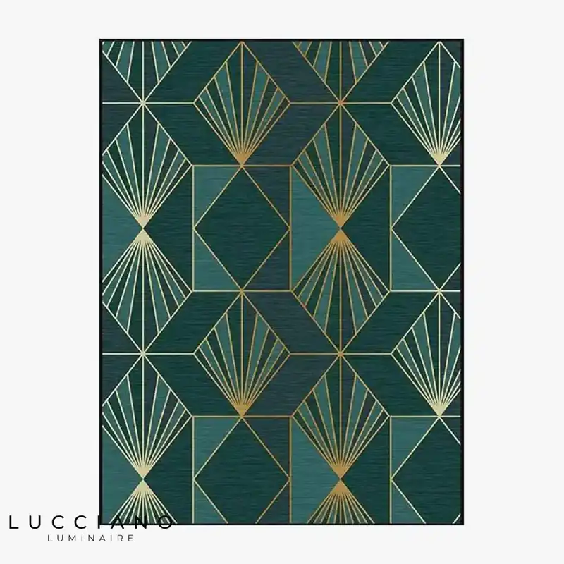 Luxury Rectangular Vintage Geometric Rug