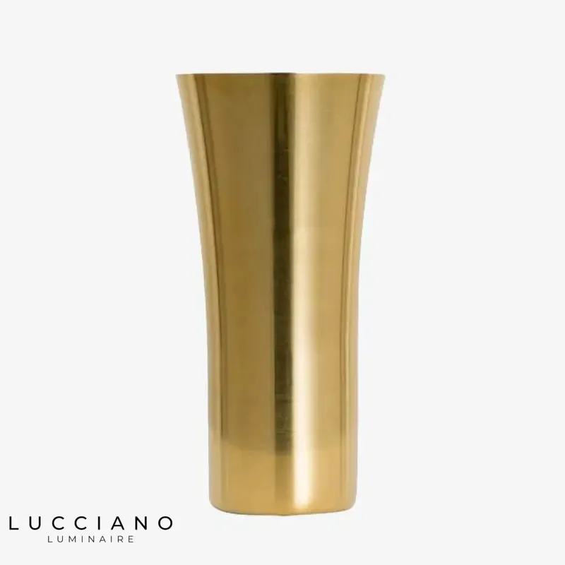 Steel design chrome-plated gold vase