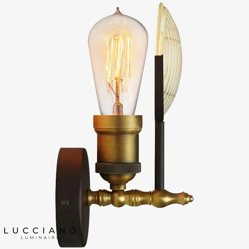Antique gold LED wall light