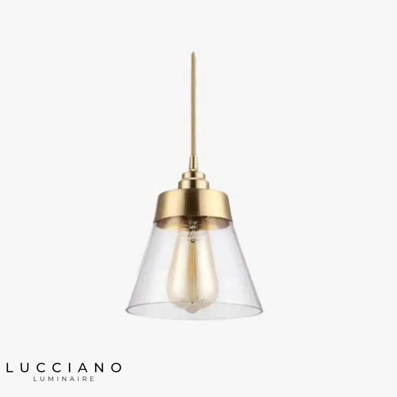 Glass and Gold LED Pendant Light Loft