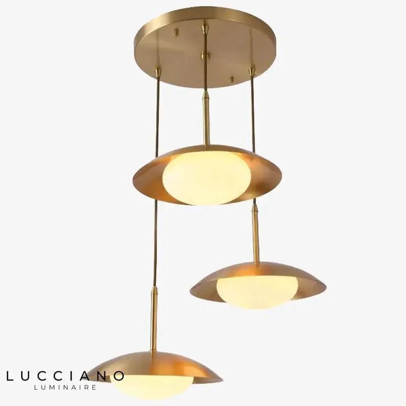 Suspension LED Gold Metal Lampshade