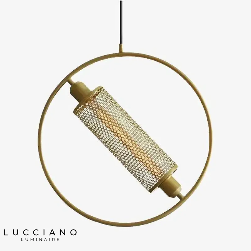 Gold metal ring pendant LED