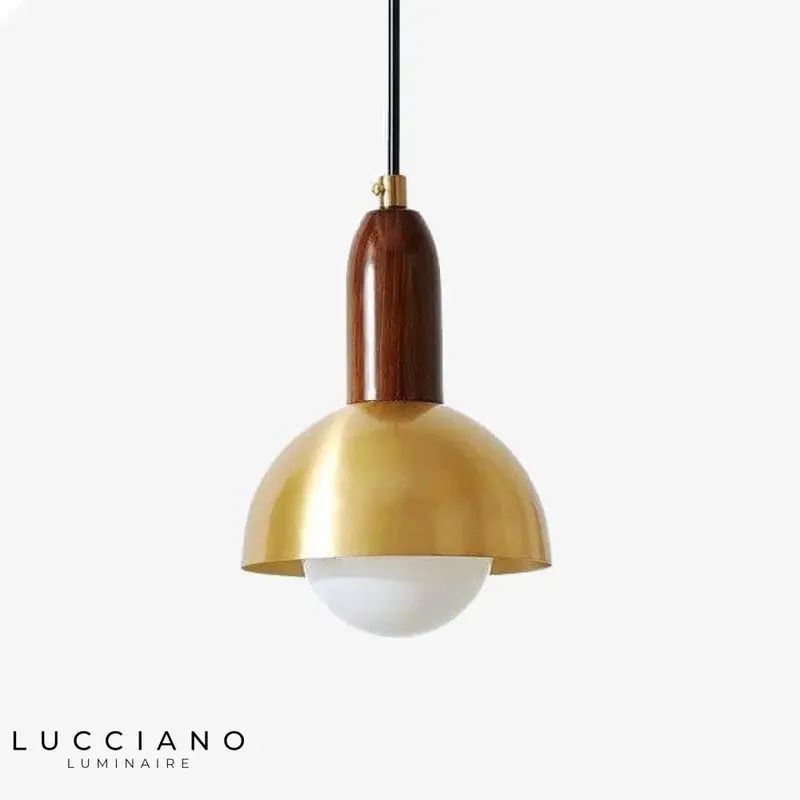Round gold LED pendant light