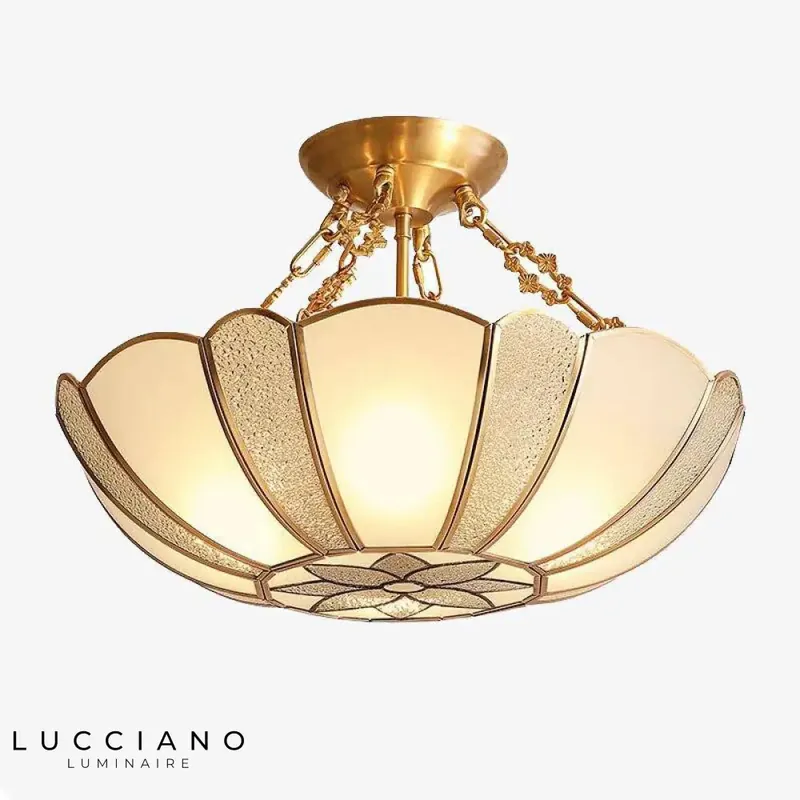 Retro golden glass LED pendant light