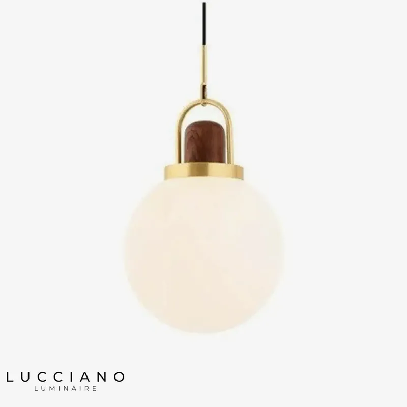Designer gold glass LED pendant light