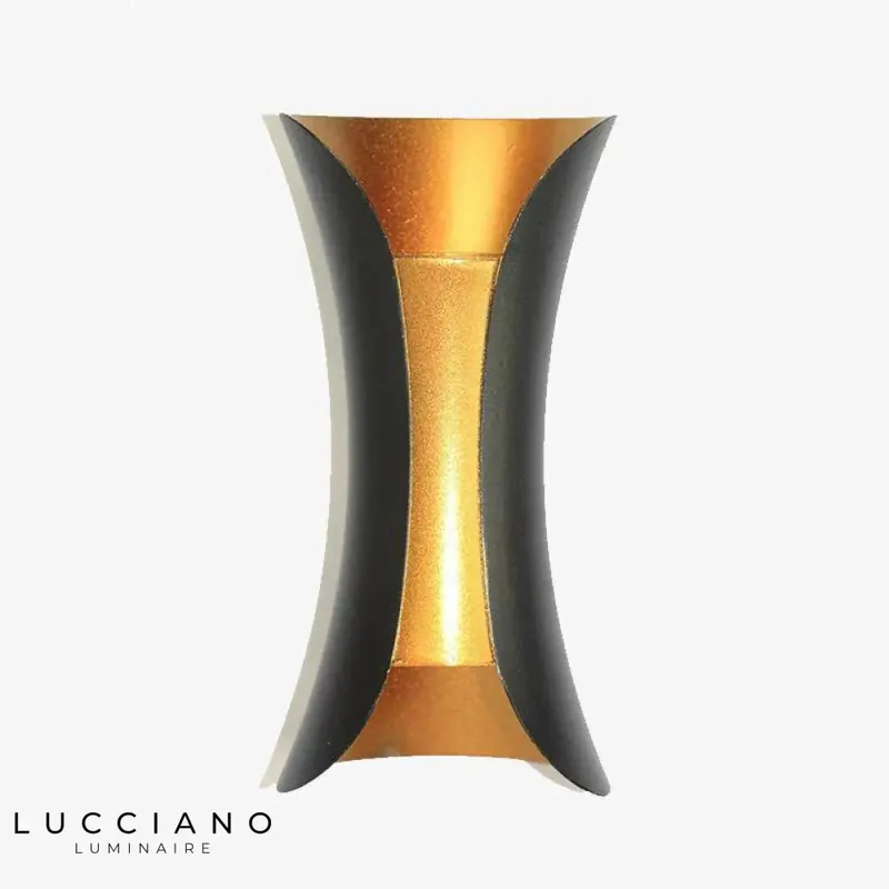 Curved metal LED wall light