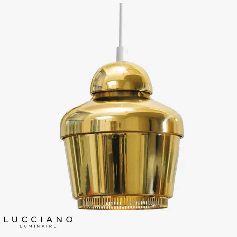 Metallic cylindrical LED pendant light