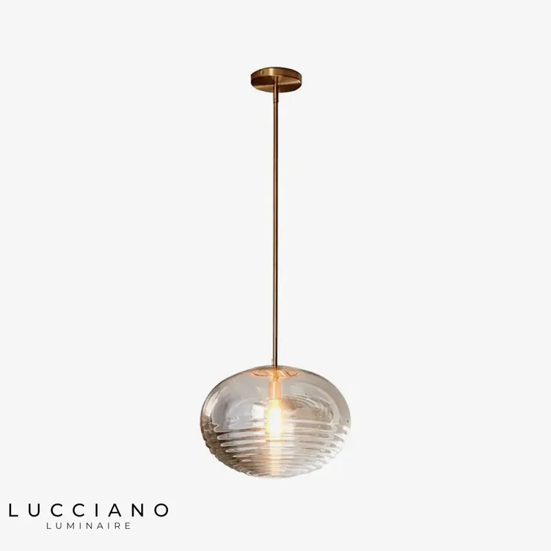 Rounded Glass LED Pendant Coffee