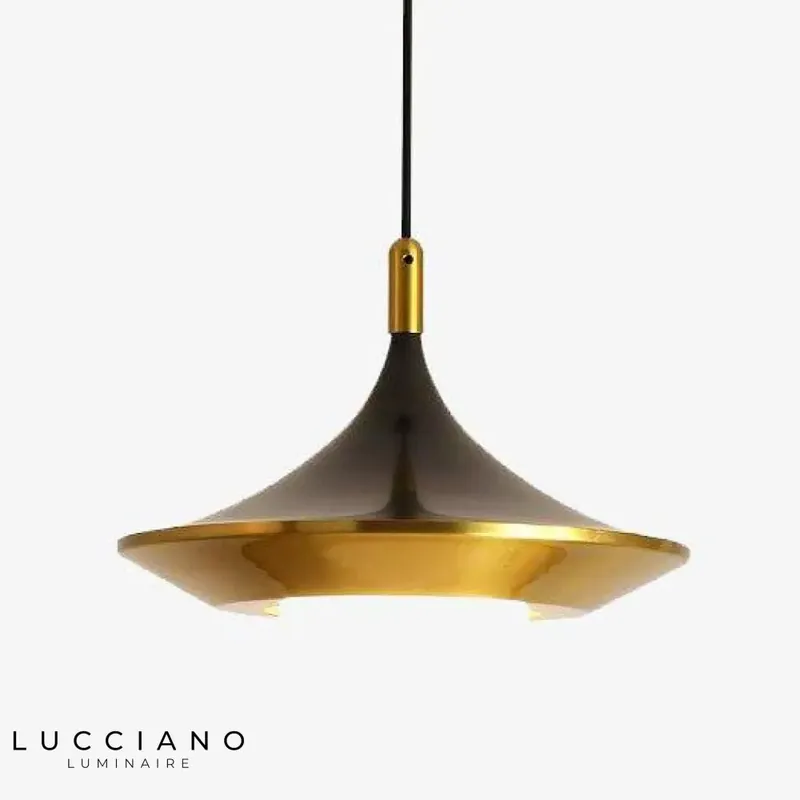 Modern gold triangular LED pendant light